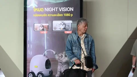 An elderly is taking a rest Video stock 240394909