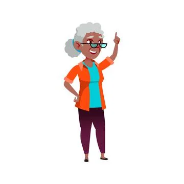 Elderly woman has idea for vacation cartoon vector Stock Illustration