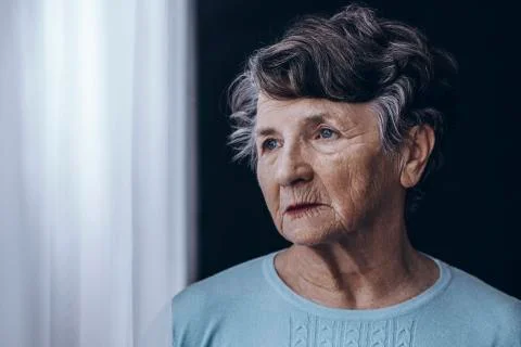 Elderly woman with memory problem Foto stock
