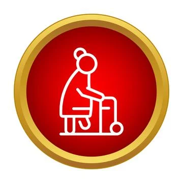 Elderly woman using walker for mobility support Ilustração Stock