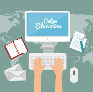 ELearning and education Illustrazione stock