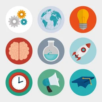 ELearning and technology education Illustrazione stock