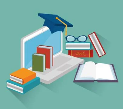 ELearning and technology education 스톡 일러스트