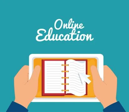 ELearning and technology education Illustrazione stock