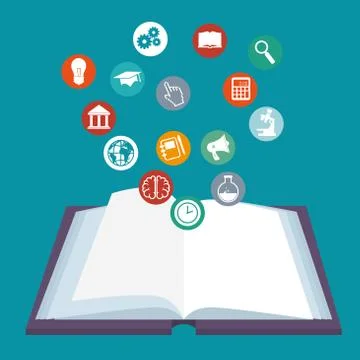ELearning and technology education Stock Illustration