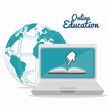 ELearning and technology education Illustrazione stock