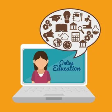 ELearning and technology education 스톡 일러스트