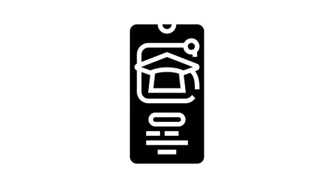 Elearning app education platform glyph icon animation Stock Footage 326144384