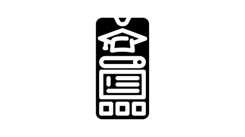 Elearning app education platform glyph icon animation Stock Footage 326731828