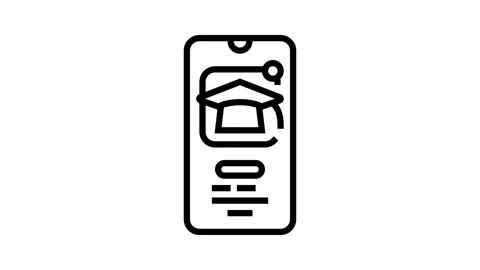 Elearning app education platform line icon animation Stock Footage 326124777