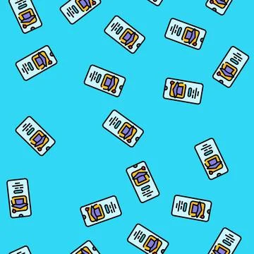 Elearning app education platform vector seamless pattern Illustrazione stock