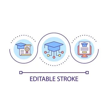 Elearning certification loop concept icon Stockillustratie