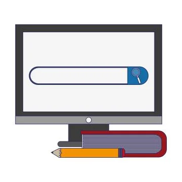 Elearning education concept blue lines Stock Illustration