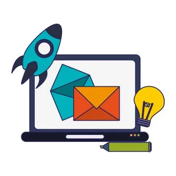 Elearning education concept blue lines Stock Illustration