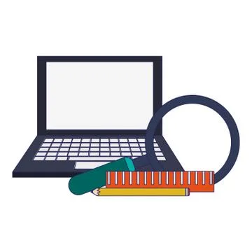 Elearning education concept blue lines Stock Illustration