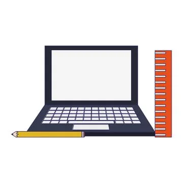 Elearning education concept blue lines Stock Illustration