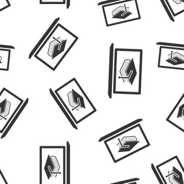 Elearning education icon seamless pattern background. Study vector illustrati Illustrazione stock
