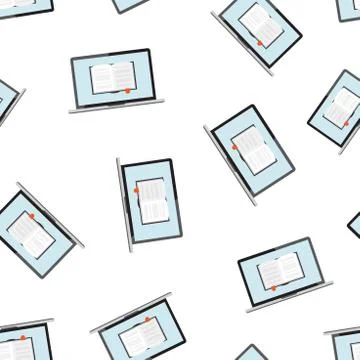 Elearning education icon seamless pattern background. Study vector illustrati Stockillustratie