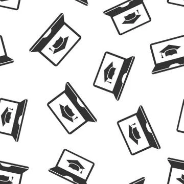 Elearning education icon seamless pattern background. Study vector illustrati Illustrazione stock