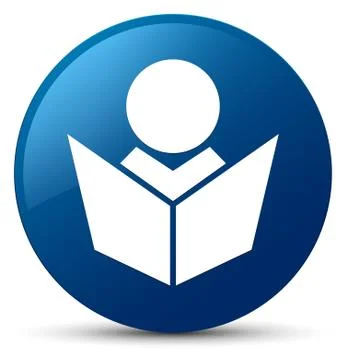 Elearning icon blue round button Stock Illustration