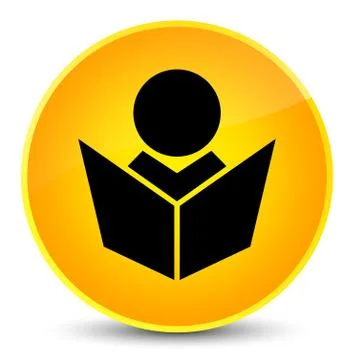 Elearning icon elegant yellow round button Illustrazione stock