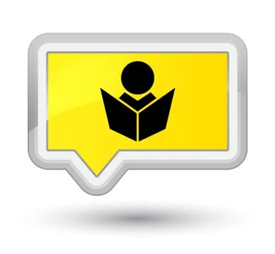 Elearning icon prime yellow banner button Stock Illustration