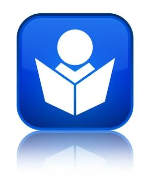 Elearning icon special blue square button 스톡 일러스트