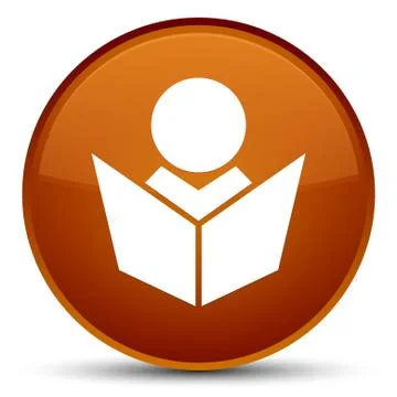 Elearning icon special brown round button Stock Illustration