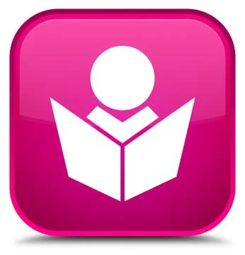 Elearning icon special pink square button Stock Illustration