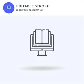 Elearning icon vector, filled flat sign, solid pictogram isolated on white, logo イラスト素材
