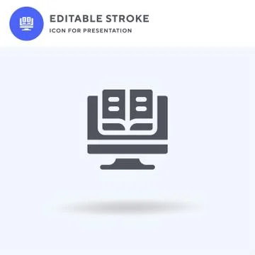 Elearning icon vector, filled flat sign, solid pictogram isolated on white, logo Stock Illustration