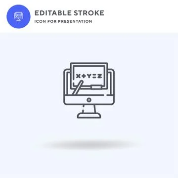 Elearning icon vector, filled flat sign, solid pictogram isolated on white, logo Illustrazione stock