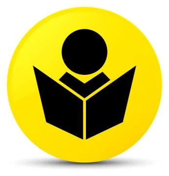 Elearning icon yellow round button Stock Illustration