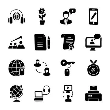 Elearning Icons Bundle Stock Illustration