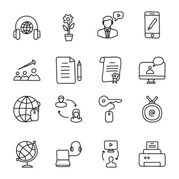 Elearning Icons Bundle Stock Illustration