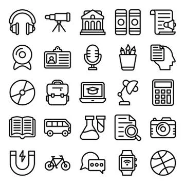 Elearning Icons Set Stock Illustration