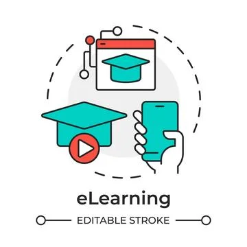Elearning multi color concept icon Stock Illustration