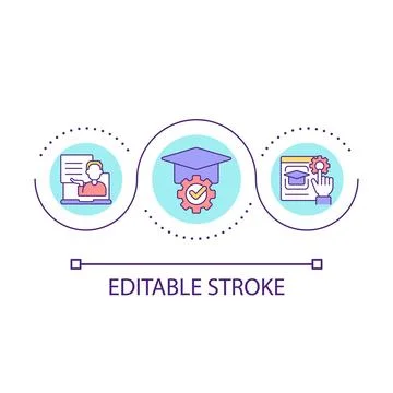 Elearning platform settings loop concept icon Illustrazione stock