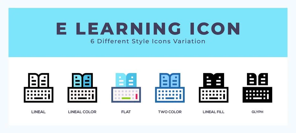 Elearning symbol. vector icon symbol. logo illustration. vector graphics Stock Illustration