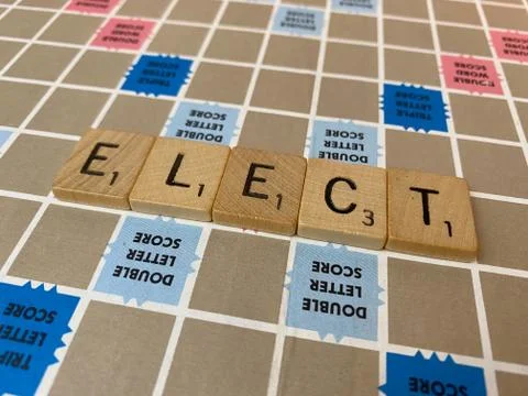Elect Word Scrabble Tiles Stock Photos