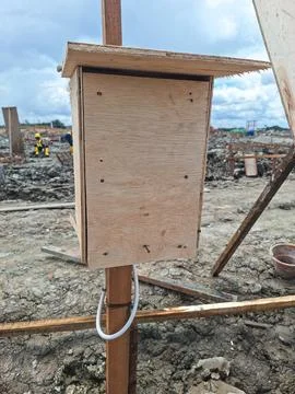 Electeonic panel box wood Stock Photos