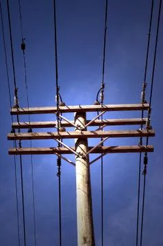 Electic Power Line Poles Stock Photos