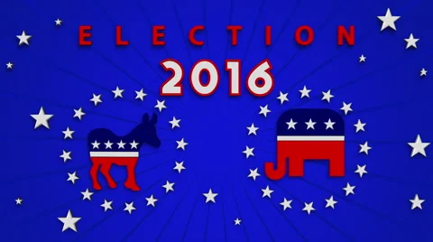 Election 2016 On Blue Vídeo Stock 44888474