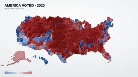 Election 2020 county 3d relief light 4k 스톡 동영상 340439513