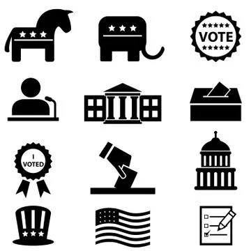 Election and voting icon set Stock Illustration