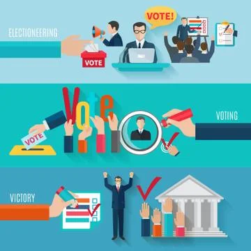 Election Banners Set Stock Illustration