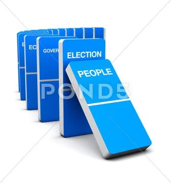 Election blue domino Stock Illustration