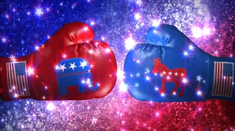 Election Boxing Gloves Explosion 4K Stock Footage 59715613