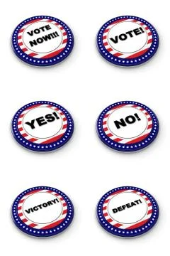 Election button collection Stock Illustration