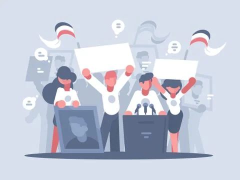 Election campaign of candidate Stock Illustration